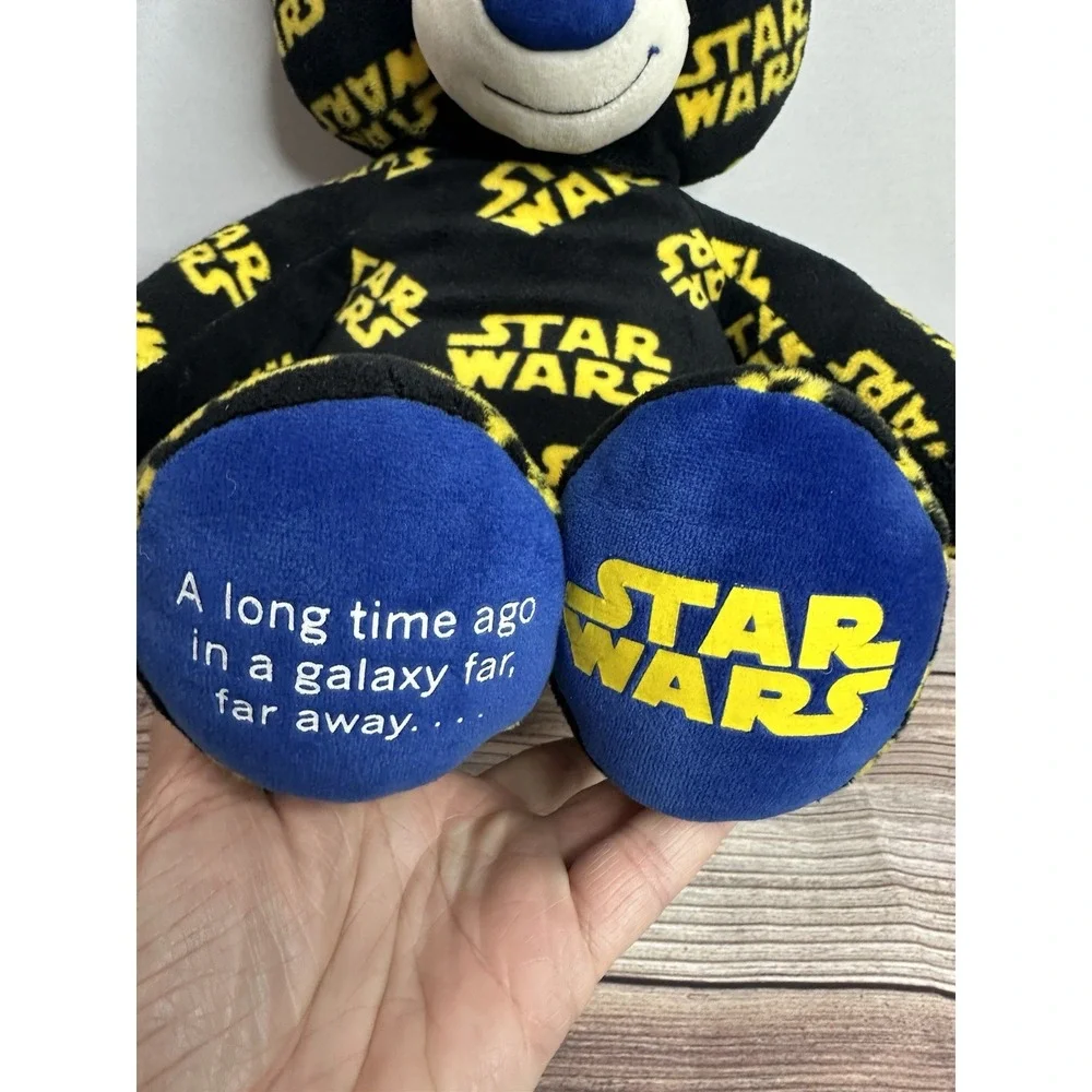 Build A Bear Star Wars Logo‎ Teddy Black Yellow Blue Plush 2016. Plays theme.